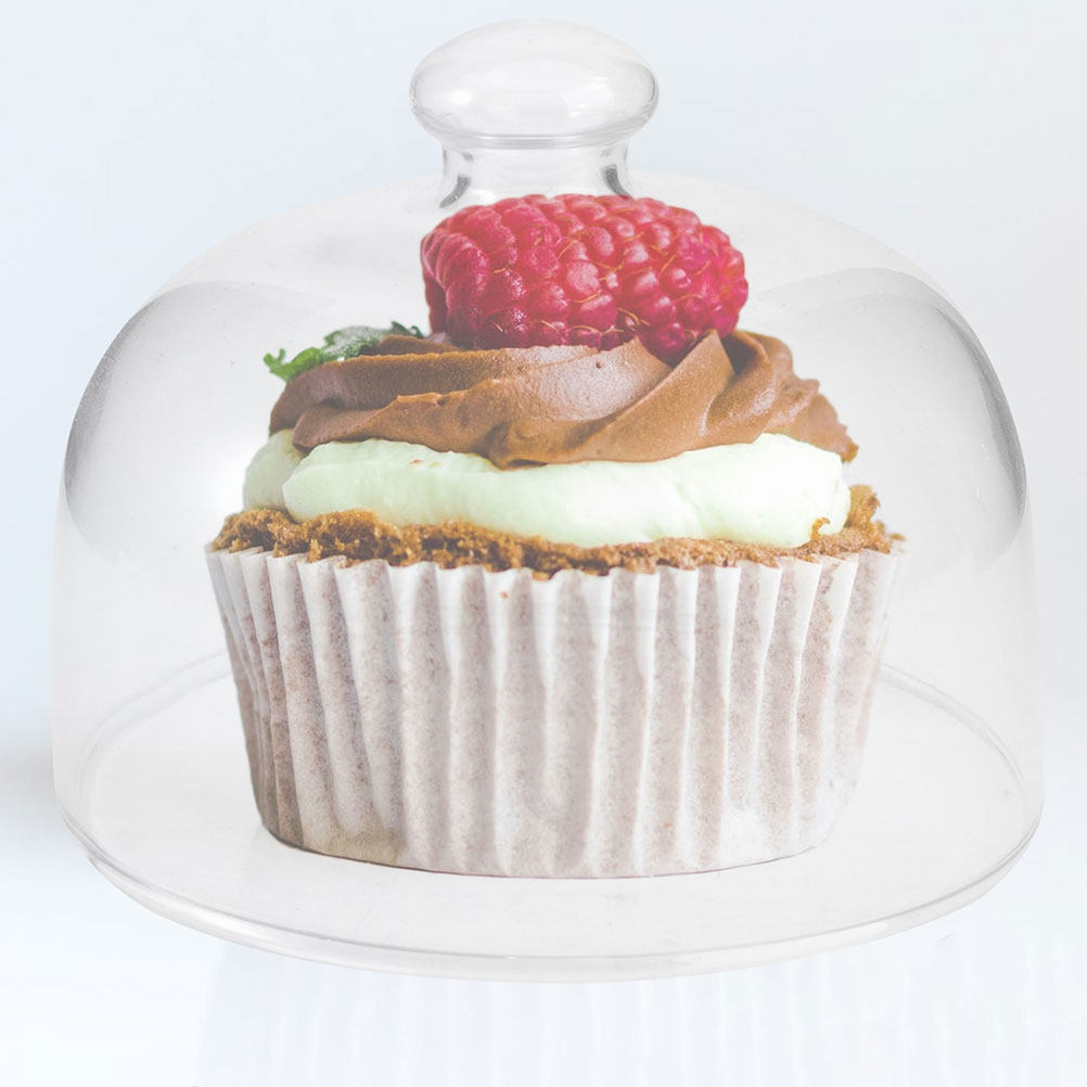 Plastic Dome Clear - 2 Cubiertas Transparentes Antipolvo para Alimentos,