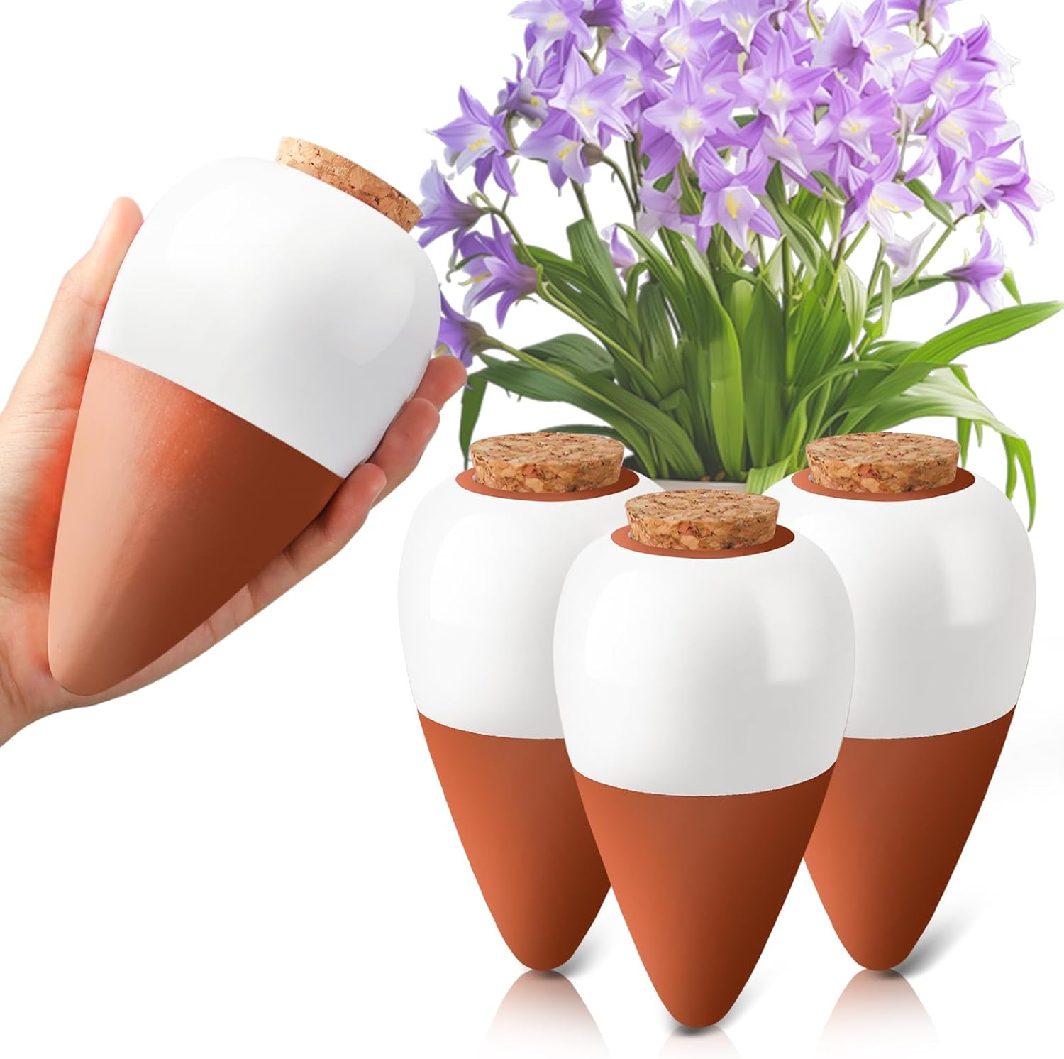 Self Watering Insert - Espuelas de riego de terracota, globo