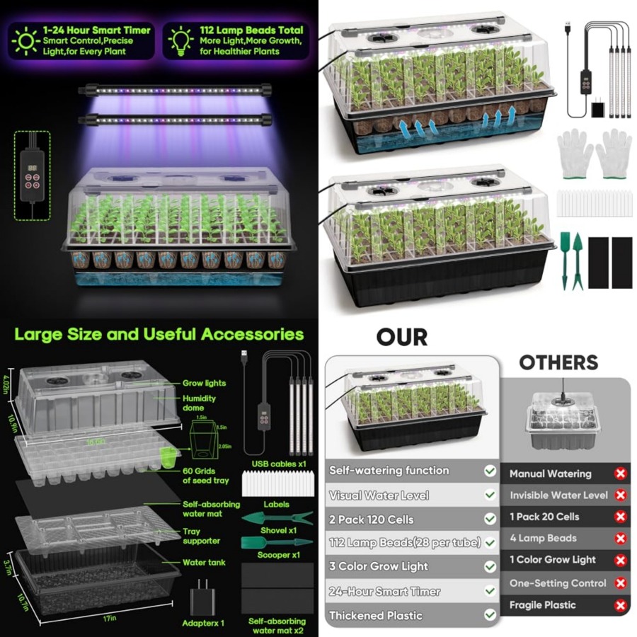Bandeja de Germinación de Semi - Humidity Dome Kit reseña y precio