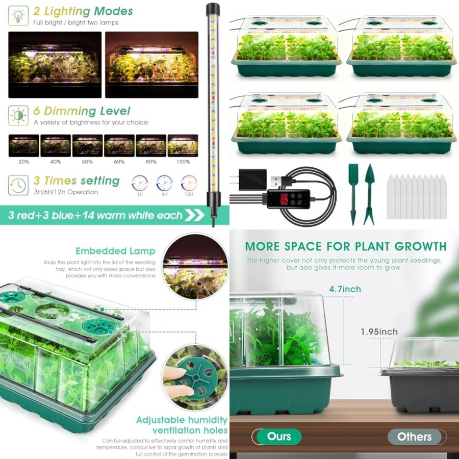 Bandeja de Germinación con Luz - Humidity Dome Kit reseña y precio